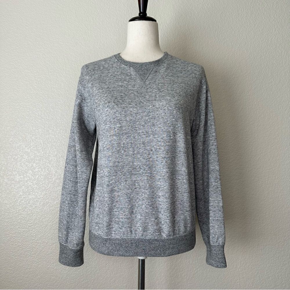 Uniqlo Unisex Kids Size 13 Gray CrewβNeck Long SleevesβSweater